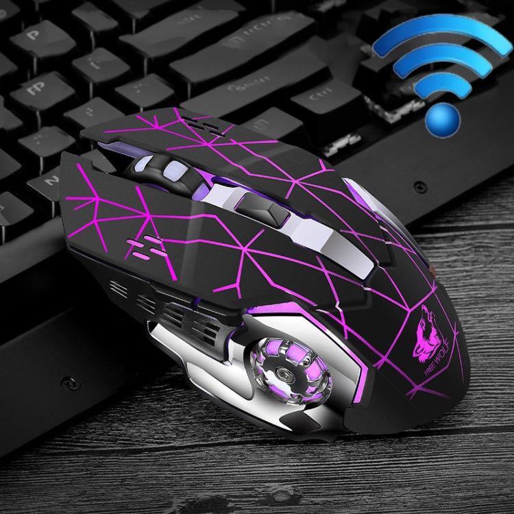 FREEDOM-WOLF X8 2400 DPI 6 Keys 2.4G Wireless Charging Silent Luminous Gaming Mechanical Mouse, X8 Metal Grey, X8 Star Black, X8 White, X8 Black