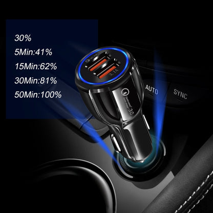 2 PCS QC3.0+3.1A Car Charger Dual USB 6A Halo Wine Bottle Fast Charge Car Charger, Elegant Black, Classic White