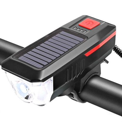 Bicycle Solar Headlight Horn Light Night Riding USB Charging Headlight Bicycle Glare Flashlight Equipment, Red, Green, Blue, Orange
