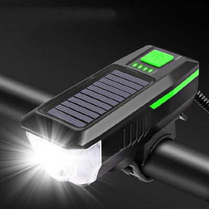Klaxon de phare solaire de vélo, feu avant USB pour équitation nocturne, équipement de vélo, lampe torche éblouissante, rouge, vert, bleu, orange
