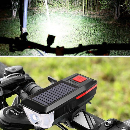 Klaxon de phare solaire de vélo, feu avant USB pour équitation nocturne, équipement de vélo, lampe torche éblouissante, rouge, vert, bleu, orange