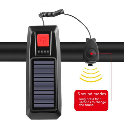 Klaxon de phare solaire de vélo, feu avant USB pour équitation nocturne, équipement de vélo, lampe torche éblouissante, rouge, vert, bleu, orange