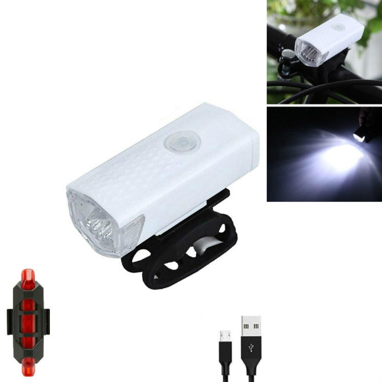 Phare de vélo USB rechargeable pour équipement de cyclisme, Lampe 2255 (blanc), Lampe 2255 + Feu arrière Ruby (blanc), Lampe 2255 + Feu arrière rouge 928 (blanc), Lampe 2255 + Feu arrière rouge 928 (noir)