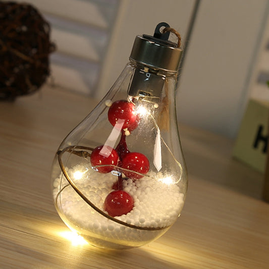 2 ampoules de Noël transparentes en plastique avec LED, pendentif pour sapin de Noël, Style 1, Style 2, Style 3, Style 4, Style 5