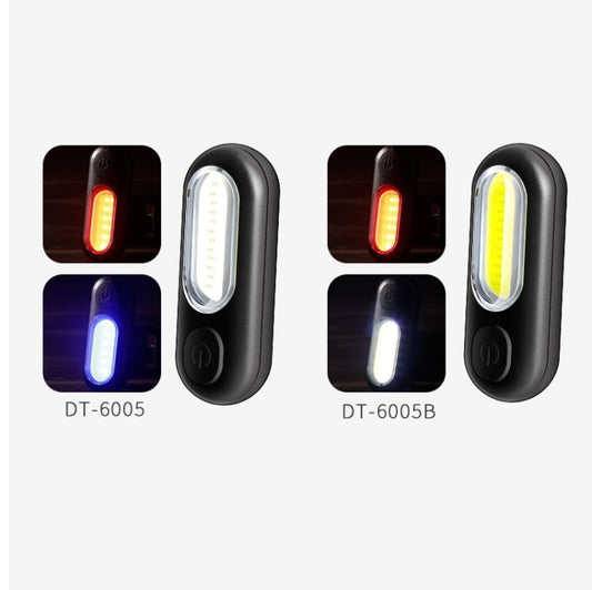 GOOFY DT-6005 Éclairage de vélo rechargeable USB, feu arrière de vélo de montagne, lumière d'avertissement de nuit à LED, lumière rouge et bleue 6005, lumière rouge et blanche 6005B