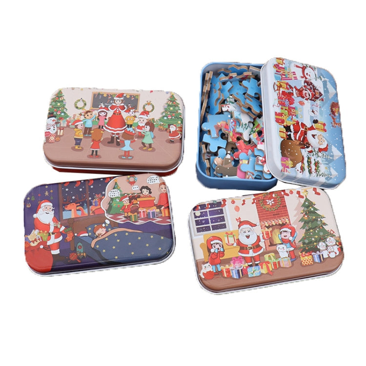 4 PCS Christmas Wooden DIY Gift Children Handmade Santa Claus Puzzle Toy, Snow, Fireplace, Bedside, Classroom