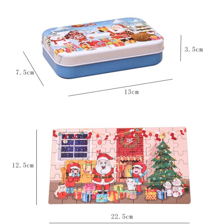 4 PCS Christmas Wooden DIY Gift Children Handmade Santa Claus Puzzle Toy, Snow, Fireplace, Bedside, Classroom