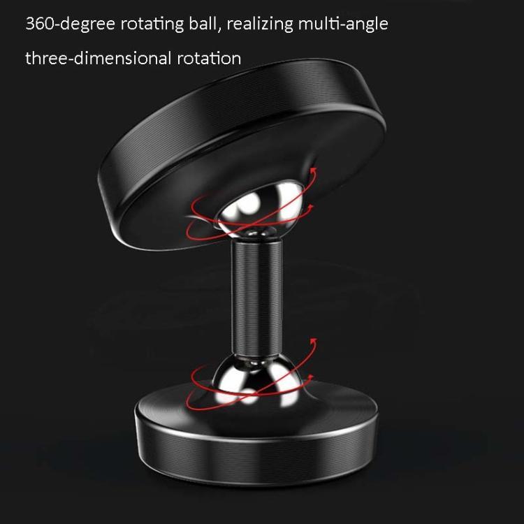 Car Phone Holder Alloy Magnetic Universal Dual Ball Rotating Car Phone Holder,, Black (Single Ball)