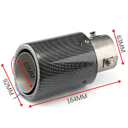 Car Modification Carbon Fiber Luminous Tail Throat LED Lights Modified Car Exhaust Pipe Spitfire Tail Throat, Side, Curling