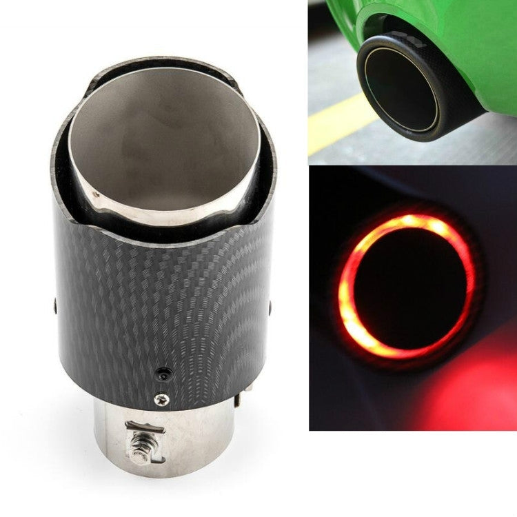 Car Modification Carbon Fiber Luminous Tail Throat LED Lights Modified Car Exhaust Pipe Spitfire Tail Throat, Side, Curling