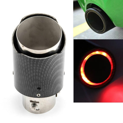 Car Modification Carbon Fiber Luminous Tail Throat LED Lights Modified Car Exhaust Pipe Spitfire Tail Throat, Side, Curling