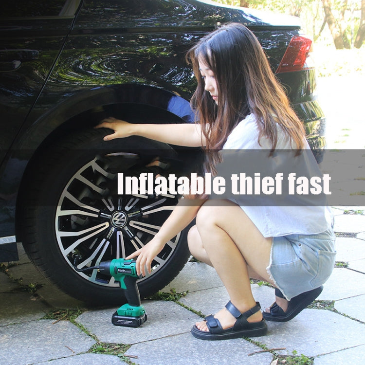 SUITU High-pressure Handheld Smart Digital Display Car Portable Wireless Tire Inflator, Green, Red