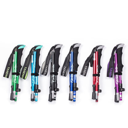 TANERDD TR-D0001 Trekking Poles Aluminum Alloy Folding Outdoor Handrails Trekking Walking Sticks, TR-D0001 Short (Red), TR-D0001 Short (Blue), TR-D0001 Short (Sky Blue), TR-D0001 Short (Purple), TR-D0001 Short (Black), TR-D0001 Short (Green)           ...