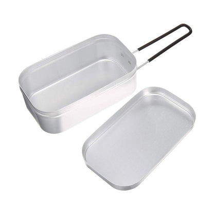Outdoor Travel Camping Camping Lunch Box Portable Foldable Aluminum Lunch Box Retro Lunch Box Small, Small Regular Lunch Box, Lunch Box And Steaming Rack, Lunch Box And Steaming Rack And Folding Stove