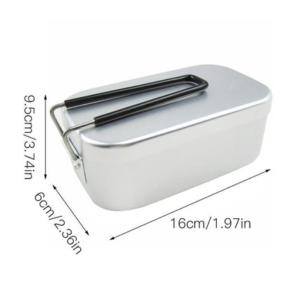 Outdoor Travel Camping Camping Lunch Box Portable Foldable Aluminum Lunch Box Retro Lunch Box Small, Small Regular Lunch Box, Lunch Box And Steaming Rack, Lunch Box And Steaming Rack And Folding Stove