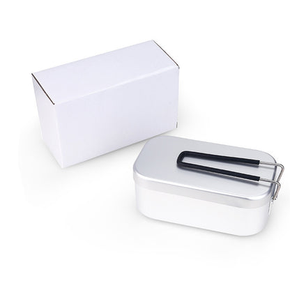 Outdoor Travel Camping Camping Lunch Box Portable Foldable Aluminum Lunch Box Retro Lunch Box Small, Small Regular Lunch Box, Lunch Box And Steaming Rack, Lunch Box And Steaming Rack And Folding Stove