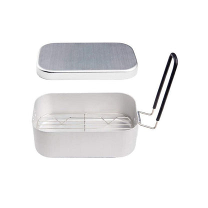 Outdoor Travel Camping Camping Lunch Box Portable Foldable Aluminum Lunch Box Retro Lunch Box Small, Small Regular Lunch Box, Lunch Box And Steaming Rack, Lunch Box And Steaming Rack And Folding Stove