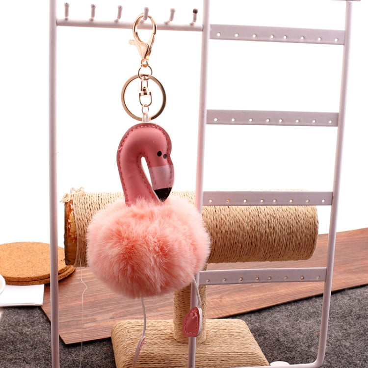 Porte-clés Pompom Flamingo en Peluche Douce, Pendentif en Peluche Rembourré