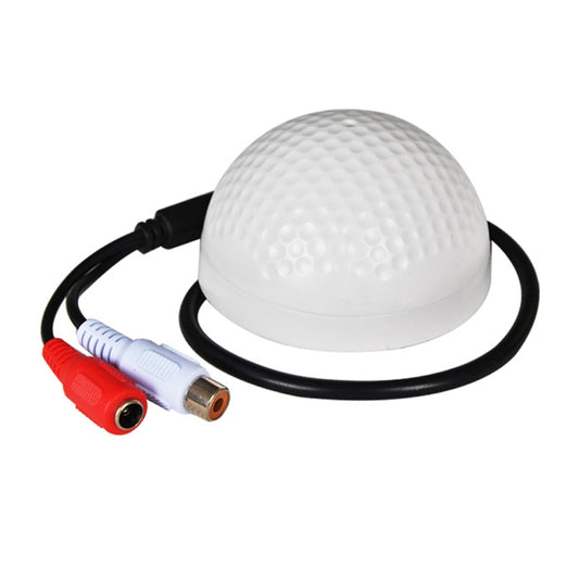 Micrófono CCTV con forma de golf, dispositivo de captación de audio de alta sensibilidad, dispositivo de escucha de sonido para monitoreo de audio de 12 V CC