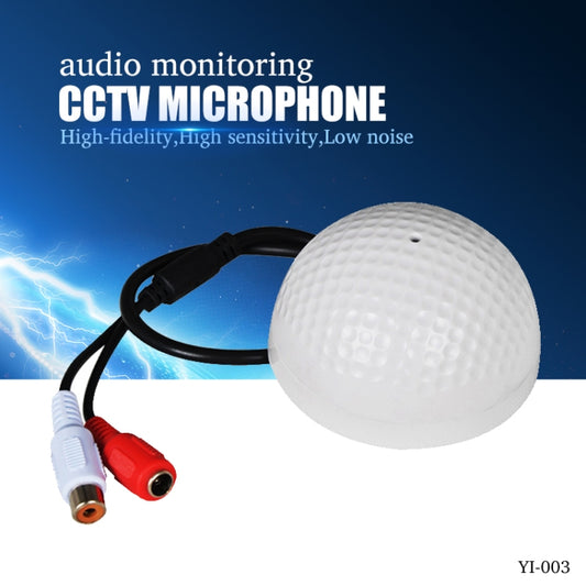 Micrófono CCTV con forma de golf, dispositivo de captación de audio de alta sensibilidad, dispositivo de escucha de sonido para monitoreo de audio de 12 V CC