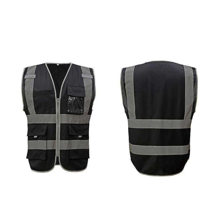 Multi-pockets Safety Vest Reflective Workwear Clothing, XXL-Chest 130cm, L-Chest 118cm, M-Chest 112cm, XL-Chest 124cm