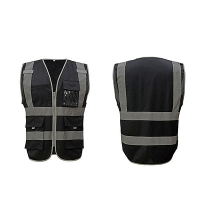 Multi-pockets Safety Vest Reflective Workwear Clothing, XXL-Chest 130cm, L-Chest 118cm, M-Chest 112cm, XL-Chest 124cm