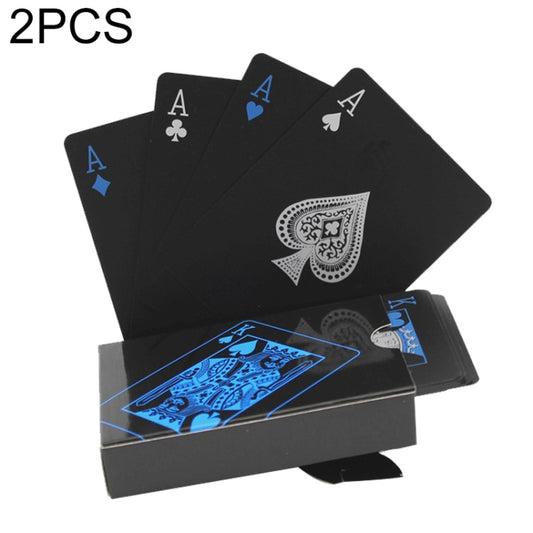 2 cartes à jouer en PVC, étanches, noires, cadeau créatif, poker durable, TBD0481158, TBD0481158R