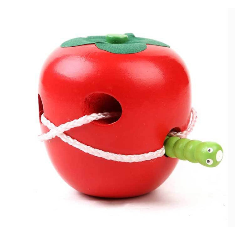Jouets éducatifs en bois pour enfants, ver coloré mangeant des fruits, pomme, ver mangeant des fruits, pomme