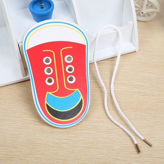 Outil éducatif pour enfants, jouets en bois pour tout-petits, chaussures à lacer, aides pédagogiques pour l'éducation précoce, livraison de couleur aléatoire, chaussures à lacer précoces (livraison de couleur aléatoire)