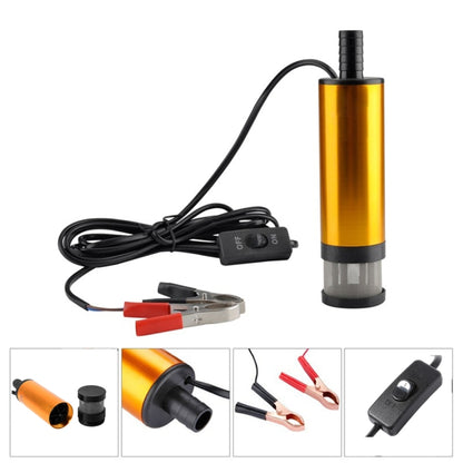 Pompe submersible électrique de voiture 12V pour carburant diesel, transfert d'eau et d'huile avec interrupteur marche/arrêt, version avec filtre intégré 12V 38mm