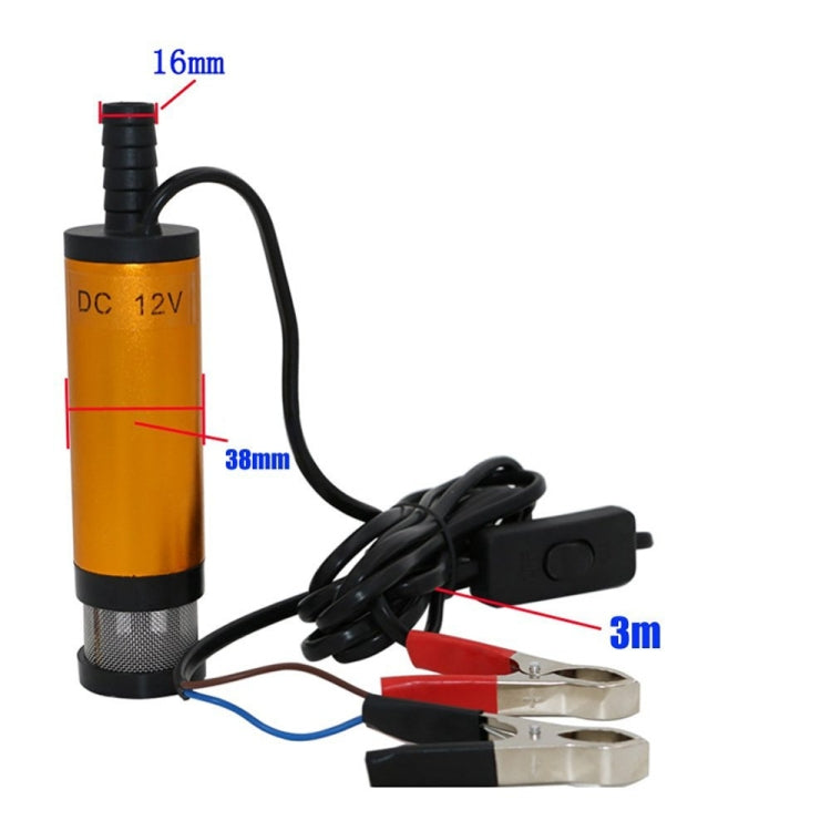 Pompe submersible électrique de voiture 12V pour carburant diesel, transfert d'eau et d'huile avec interrupteur marche/arrêt, version avec filtre intégré 12V 38mm