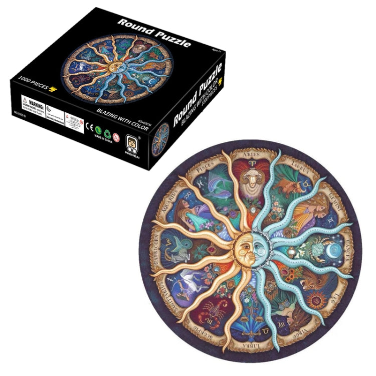 Puzzle 3D Rond Avion Dessin Animé Jouet de Casse-tête 1000 Pièces