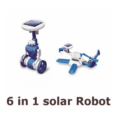 3PCS DIY Solar Puzzle Toys 6 in 1 Educational Solar Power Kits Novelty Solar Robots for Kids, 6 in 1 Educational Solar Power Kits