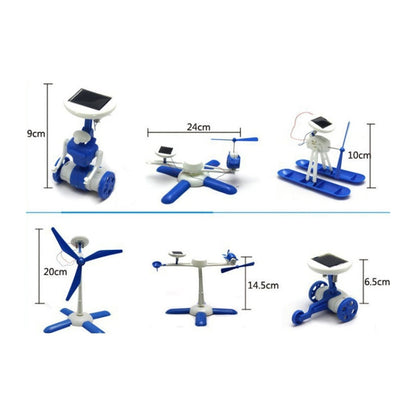 3PCS DIY Solar Puzzle Toys 6 in 1 Educational Solar Power Kits Novelty Solar Robots for Kids, 6 in 1 Educational Solar Power Kits