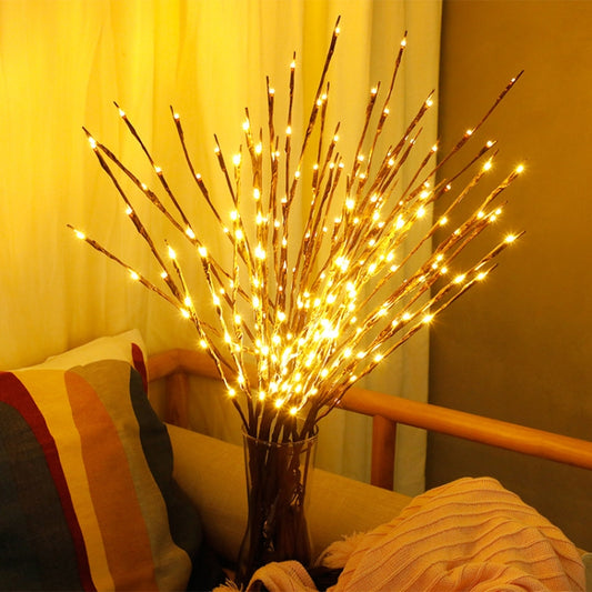 LED Willow Branch Lamp – Lumières florales de Noël pour maison, fête, jardin – Fonctionne à piles – Cadeaux de Noël, d'anniversaire, multicolore, BLANC, blanc chaud, feuilles