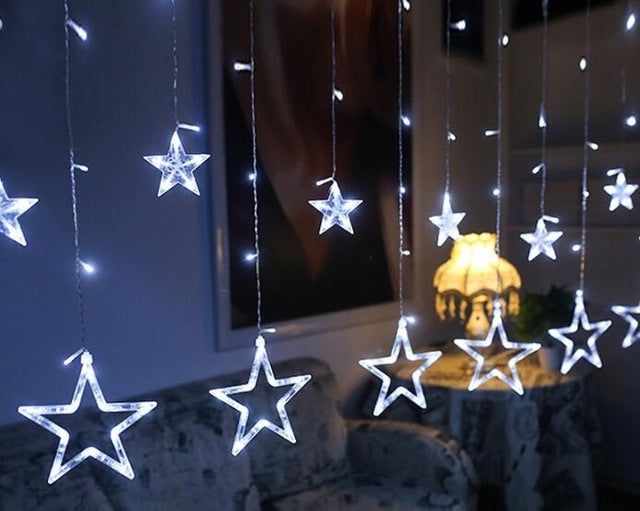 220V EU Plug LED Star Light Christmas lights Indoor/Outdoor Decorative Love Curtains Lamp For Holiday Wedding Party lighting