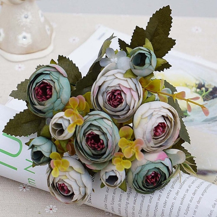 1 Bundle Retro Tea Roses Bride Bouquet Artificial Flowers
