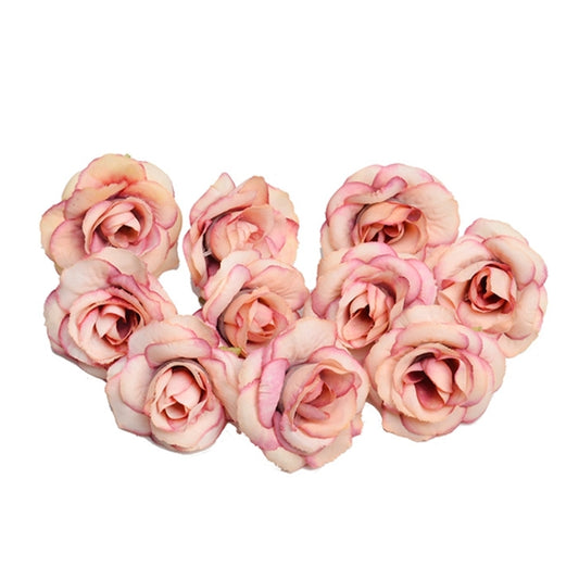 10 Sets 4cm Artificial Flower Silk Rose Flower Head for Wedding Party Home Decoration
