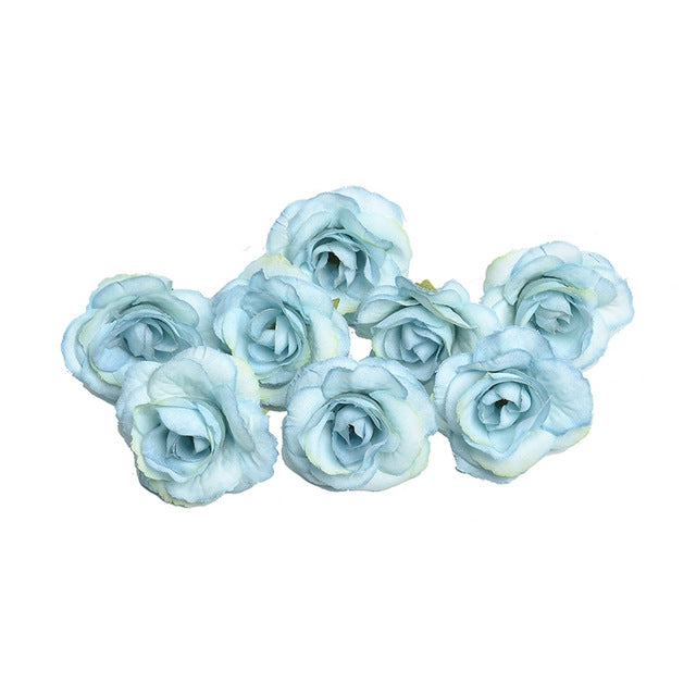 10 Sets 4cm Artificial Flower Silk Rose Flower Head for Wedding Party Home Decoration