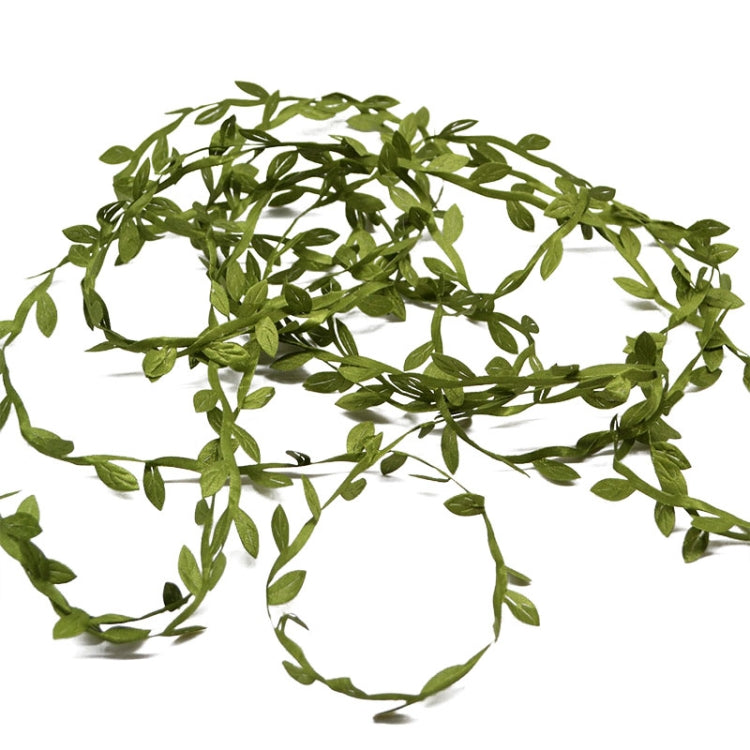 2 PCS Cloth Leaf Garland Decoration Accessories Green Leaf Cane Leaf Simulation DIY Garland Material