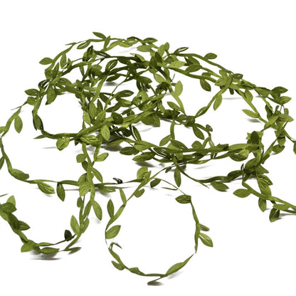 2 PCS Cloth Leaf Garland Decoration Accessories Green Leaf Cane Leaf Simulation DIY Garland Material