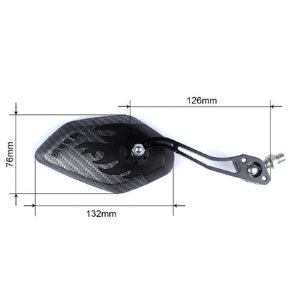 BIKEIN Mountain Bike Carbon Pattern Rearview Mirror Riding Equipment 3K Pattern Plane Mirror Reflector, Mirror Reflector