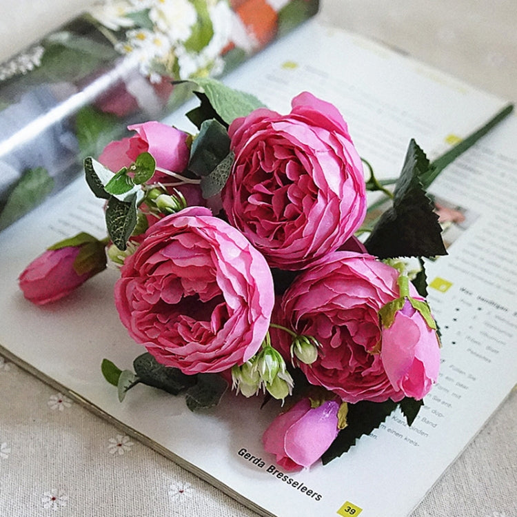 Beautiful Rose Peony Artificial Silk Flowers Small Bouquet Fores Home Party Spring Wedding Decoration Fake Flower