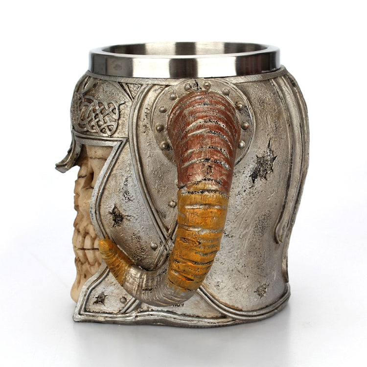 Stainless Steel Skull Mug Ram Horned Warrior Beer Coffee Mug Tea Cup Halloween Bar Drinkware Gift
