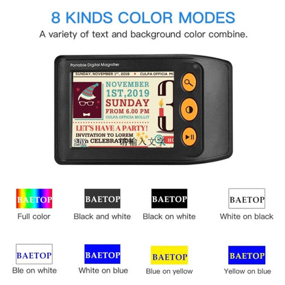 3.5 Inch 2X-25X High-Definition Handheld  Magnifying Glass Electronic Vision Aid