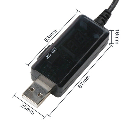 USB Boost Cable 5V Step Up to 9V 12V Adjustable Voltage Converter 1A Step-up Volt Transformer DC Power Regulator with Switch, 5V Step Up to 9V 12V