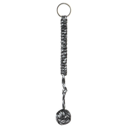 Outdoor Security Protection Black Monkey Fist Steel Ball Bearing Self Defense Lanyard Survival Key Chain