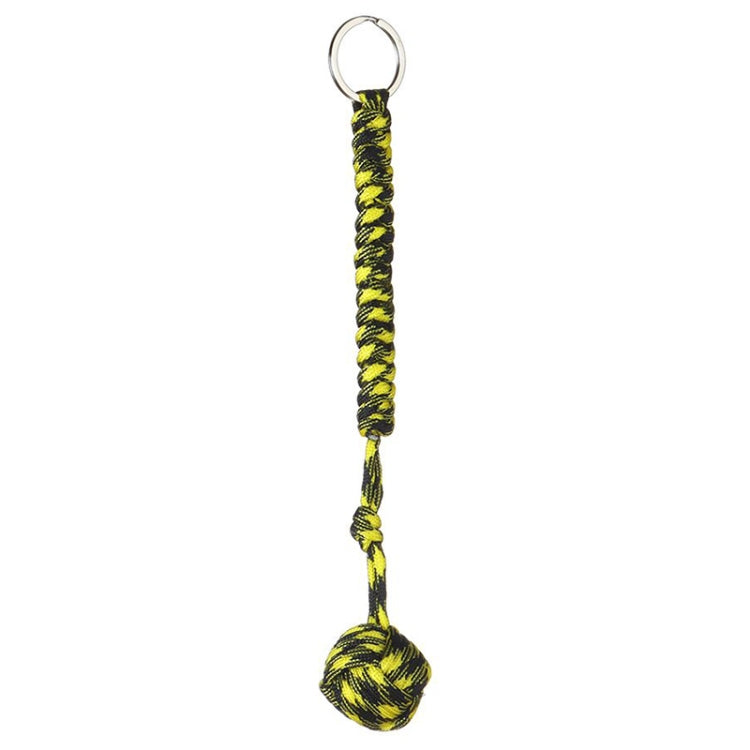 Outdoor Security Protection Black Monkey Fist Steel Ball Bearing Self Defense Lanyard Survival Key Chain