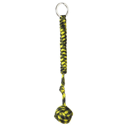 Outdoor Security Protection Black Monkey Fist Steel Ball Bearing Self Defense Lanyard Survival Key Chain