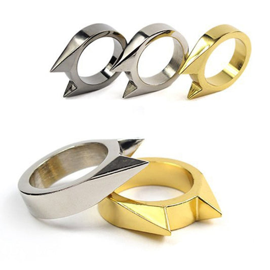 Anillo de supervivencia de seguridad para hombres y mujeres, herramienta de autodefensa, anillo de defensa para dedos de acero inoxidable.